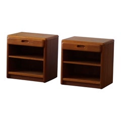 1960s, Pair of Night Stands with Drawers in Solid Teak, Danish Mid-Century
