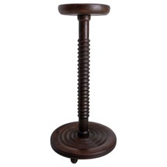 Vintage French Mid-Century Pedestal or Plant Holder Walnut Dudouyt Style, circa 1960