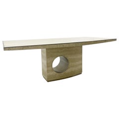 Mid-Century Modern Travertine Dining Table by Willy Rizzo, Italy, 1960s