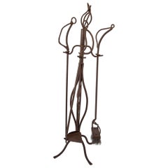 Sculptural Iron Forged Oversized Fire PlaceTools