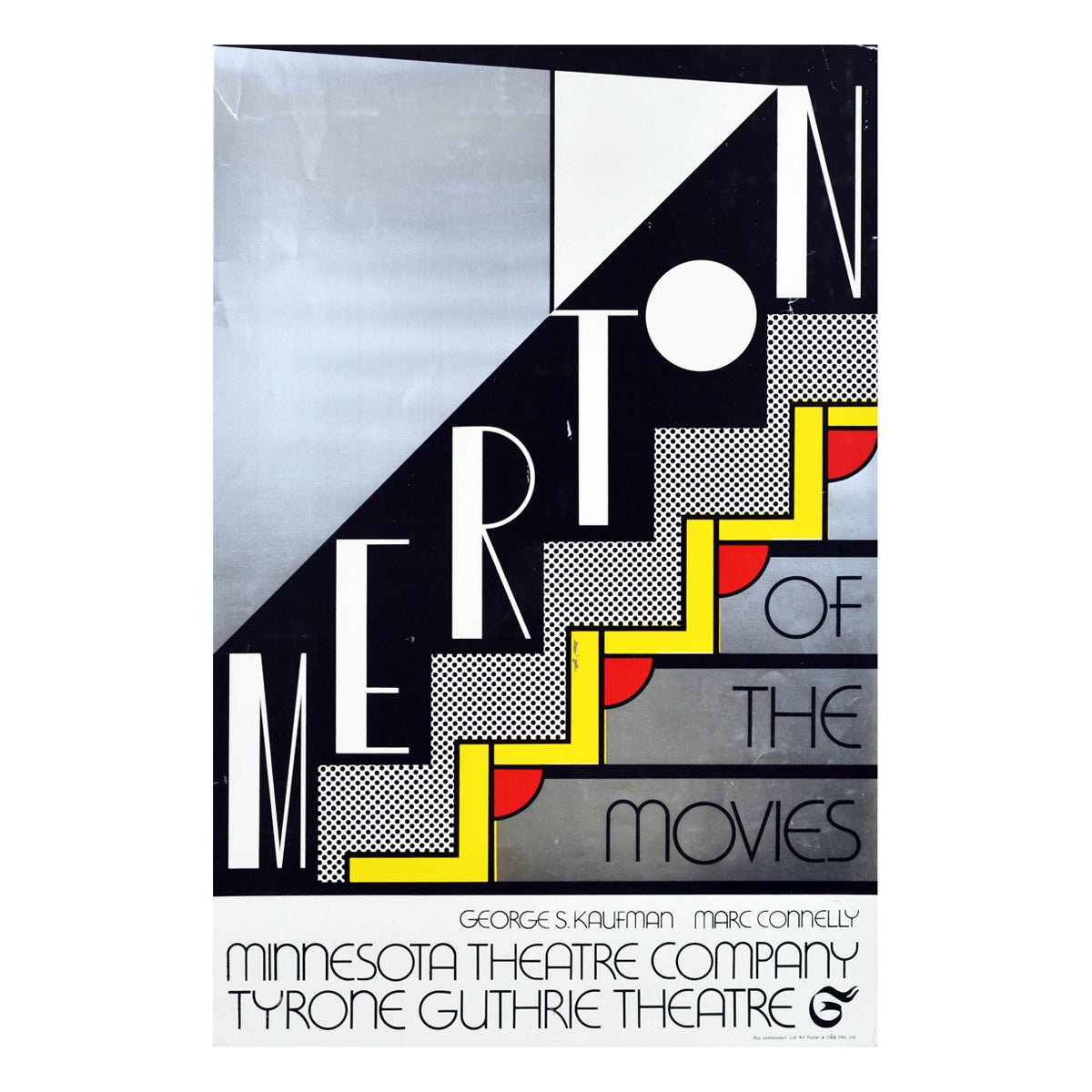 Affiche vintage d'origine Merton Of The Movies Tyrone Guthrie Theatre, pièce de comédie