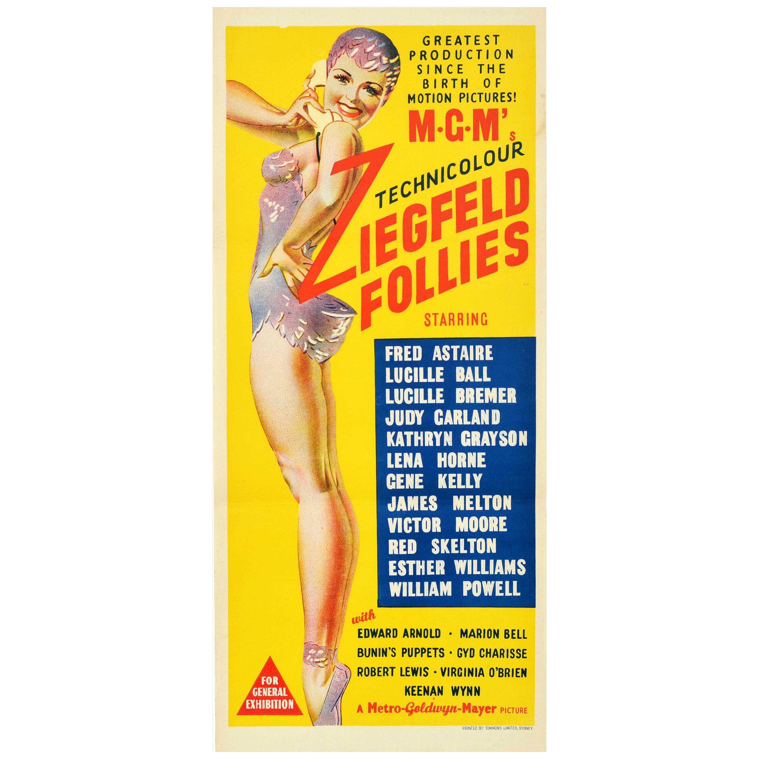 Original Vintage Film Poster Ziegfeld Follies Fred Astaire Judy Garland Pin Up For Sale