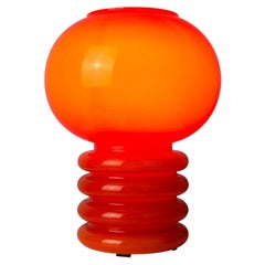 Tischleuchte aus rotem Glas von Herwig und Frank Sterckx für Glasfabriek De Rupel, 1970