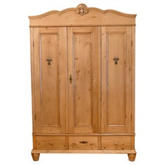 Antique Armoire in Light European Pine w/ 16" depth, Perfect for Flat Screen TV