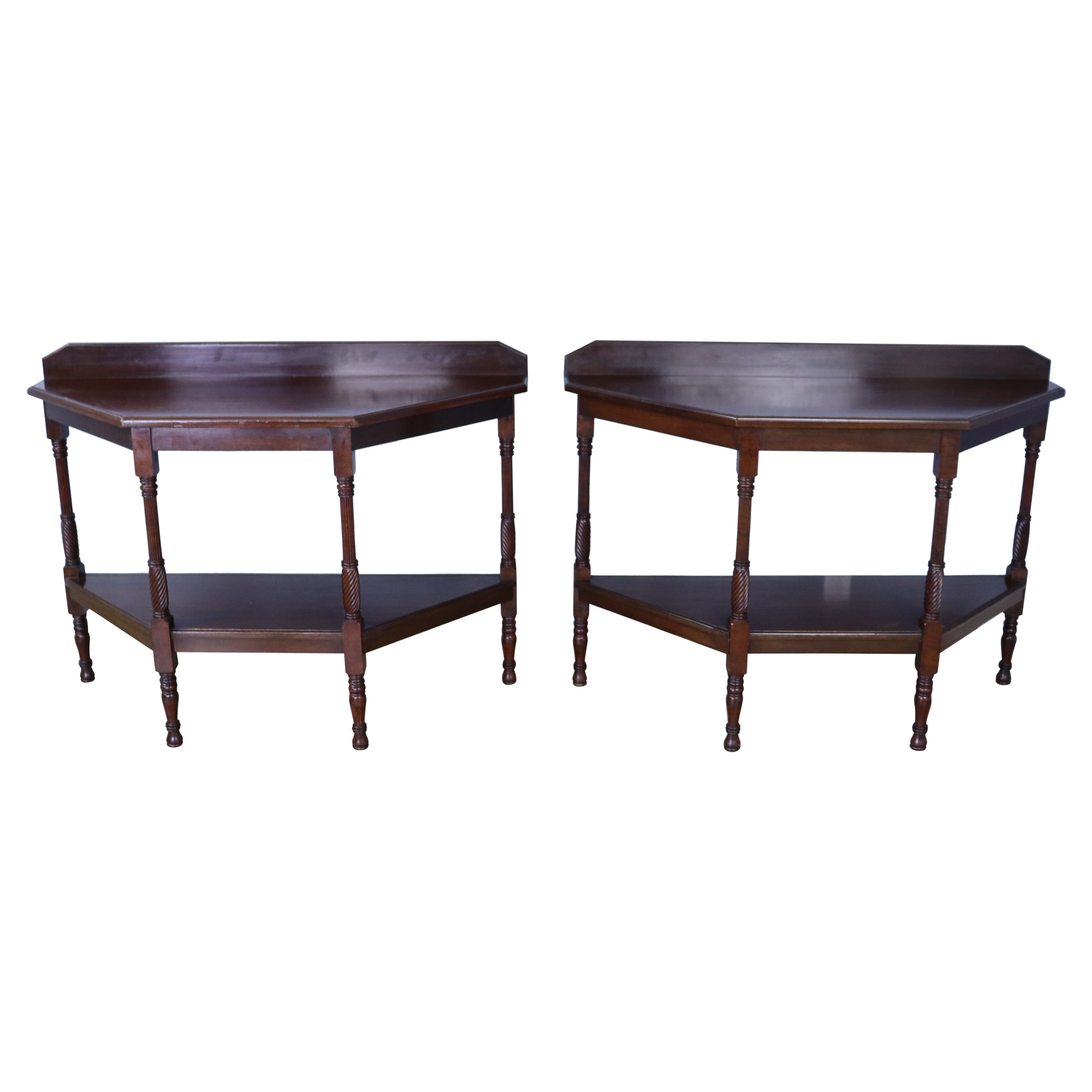 Pair of Antique English Mahogany Console Tables