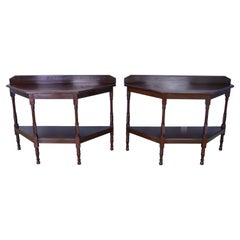 Pair of Antique English Mahogany Console Tables