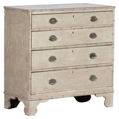 Georgian English Faux Bamboo Painted Chest of Drawers