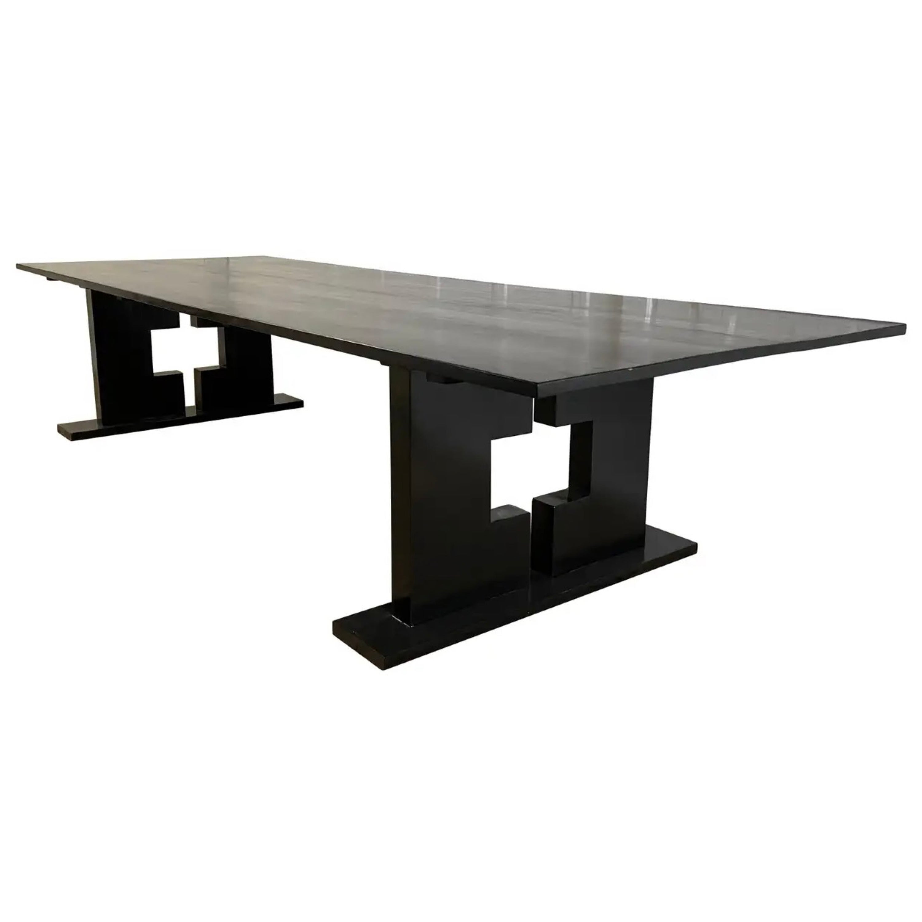 Large Ebonized Dining or Conference Room Table Custom Made by BH&A