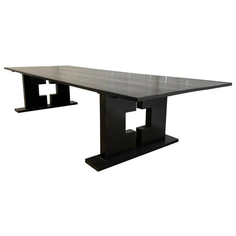 Custom Large Ebonized Dining or Conference Room Table For Sale