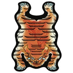 Moooi Re-Cut Tiger from Tibet Tapis en polyamide à poils ras par Atelier Reservé