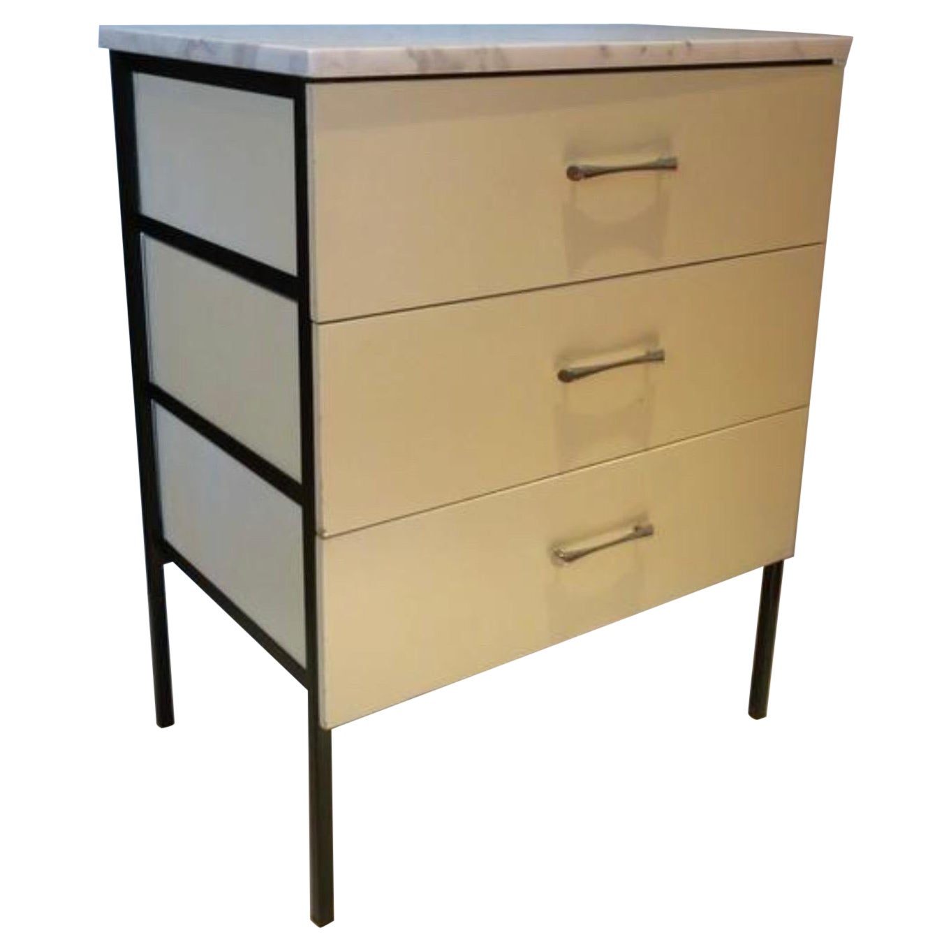 American Mid Century 1950s Petite Dresser with Marble Top by Vista of California For Sale