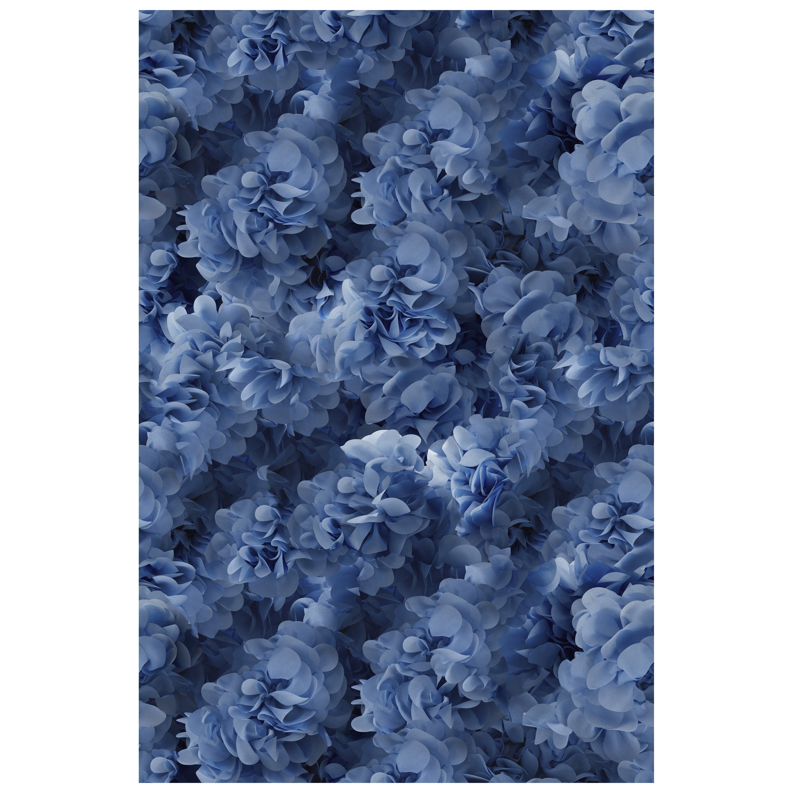 Moooi Small Hortensia Blue Rectangle Rug in Low Pile Polyamide For Sale