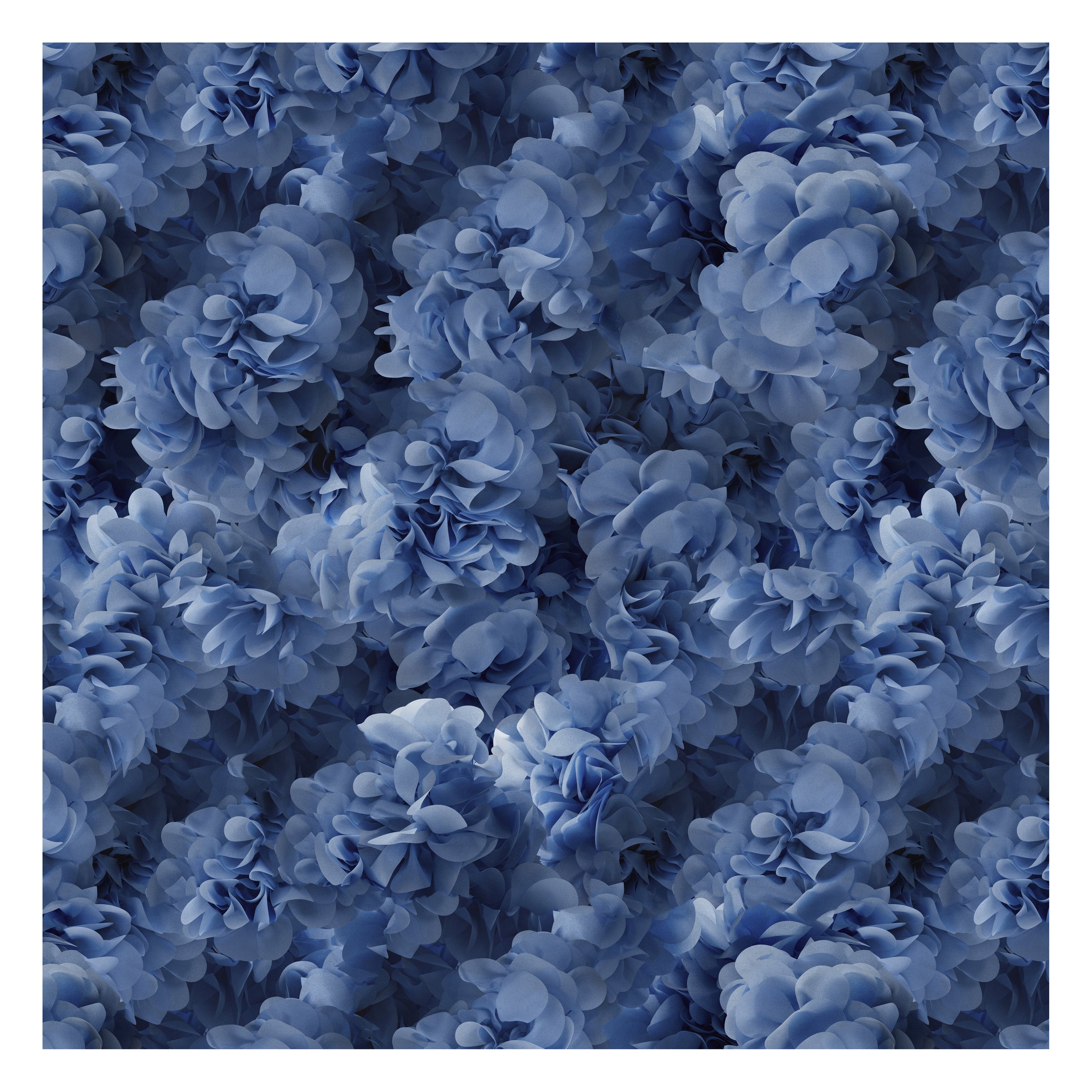 Moooi Small Hortensia Blue Square Rug in Low Pile Polyamide by Andrés Reisinger For Sale