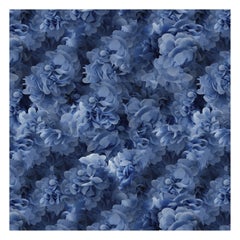 Moooi Small Hortensia Blue Square Rug in Low Pile Polyamide by Andrés Reisinger