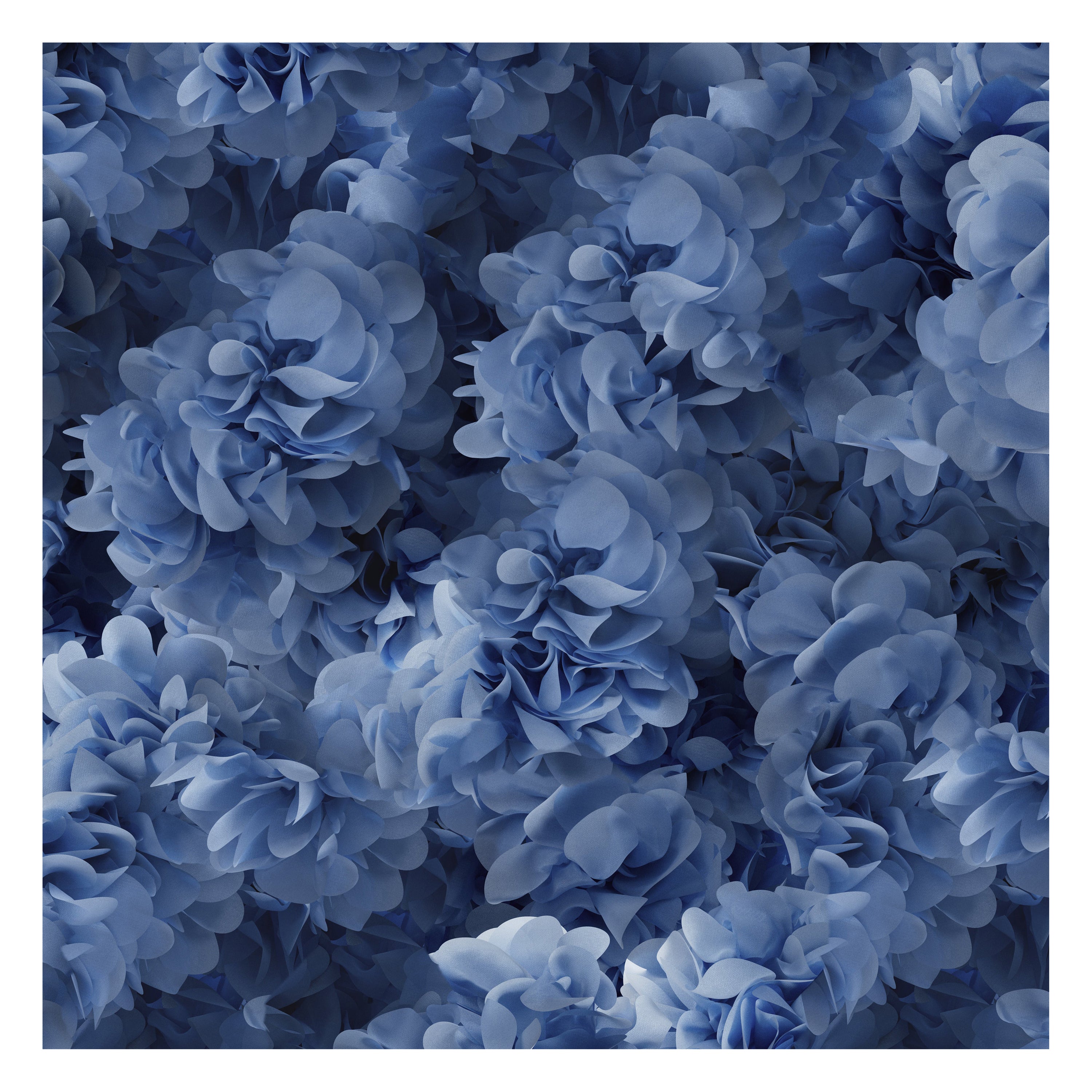 Grand tapis carré bleu Hortensia Moooi en polyamide à poils bas d'Andrs Reisinger