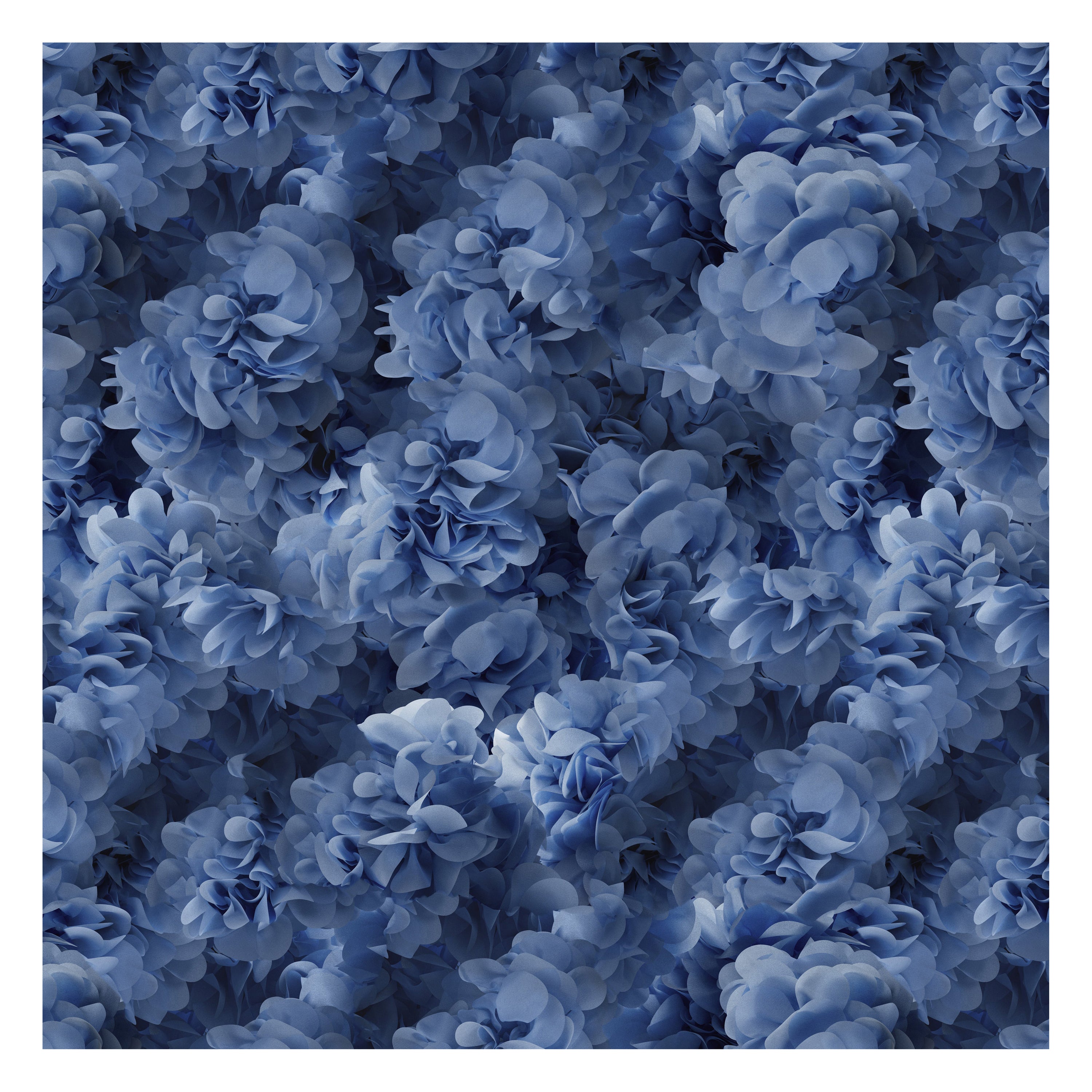 Moooi Small Hortensia Blue Square Rug in Wool with Blind Hem Finish For Sale