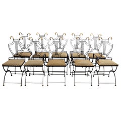 Set of Ten Folding Lyre Back Chairs