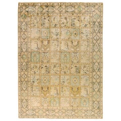 Vintage Persian Tabriz Oriental Carpet in Room Size with Garden Design