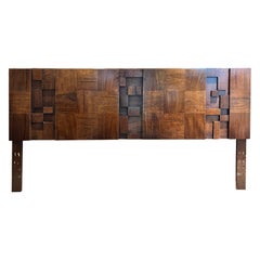 1970's Lane Brutalist Staccato King Headboard in Walnut