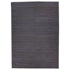 Alfombra de Yute y Algodón Tejida a Mano con Textura Natural de Color Gris-Onix