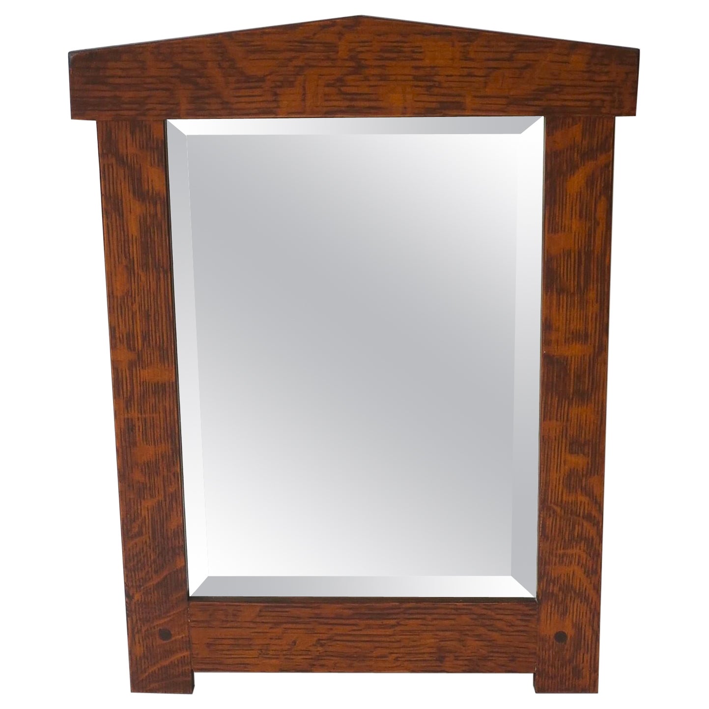 Wood Framed Wall Mirror with Beveled Glass  For Sale