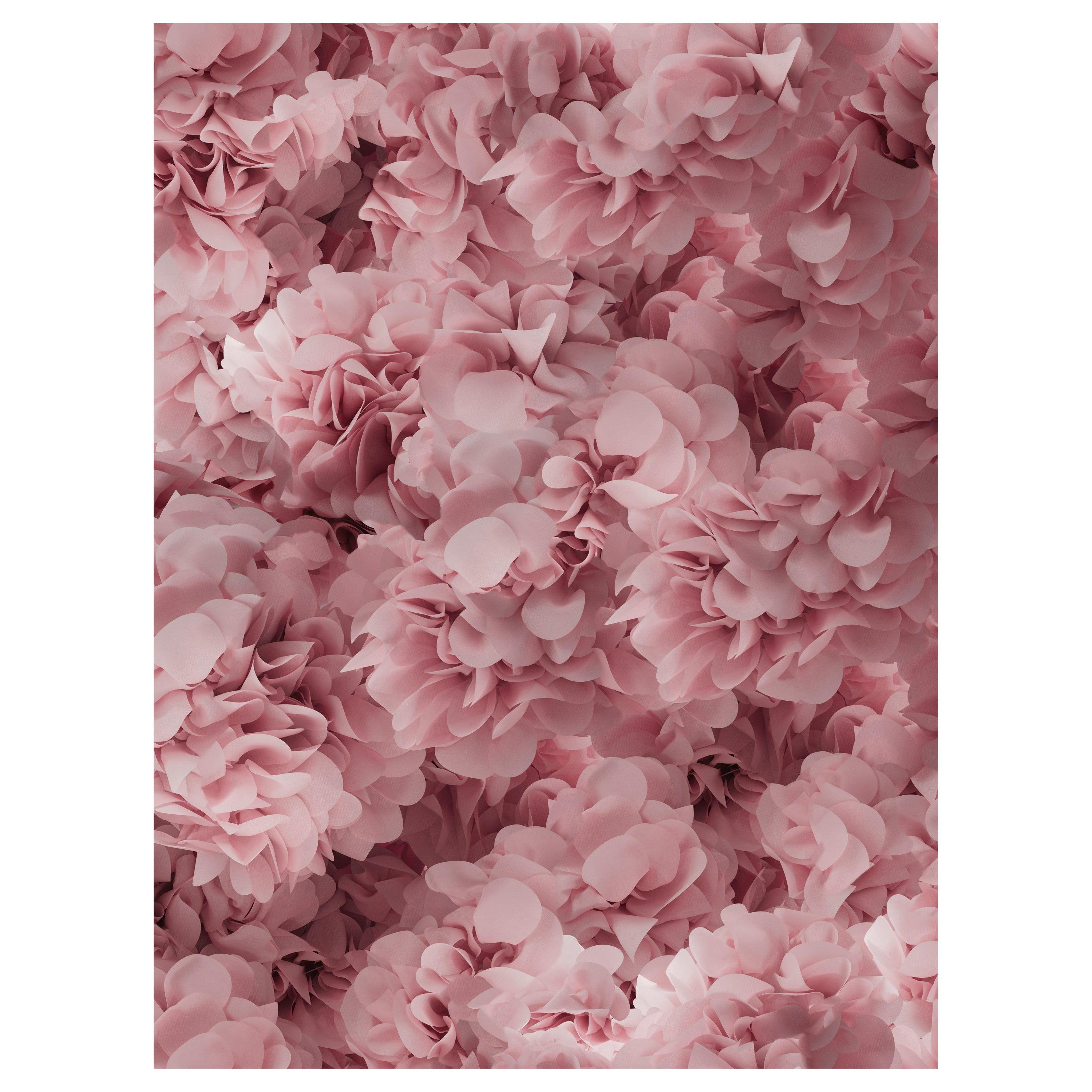 Moooi Large Hortensia Pink Rectangle Rug in Low Pile Polyamide For Sale