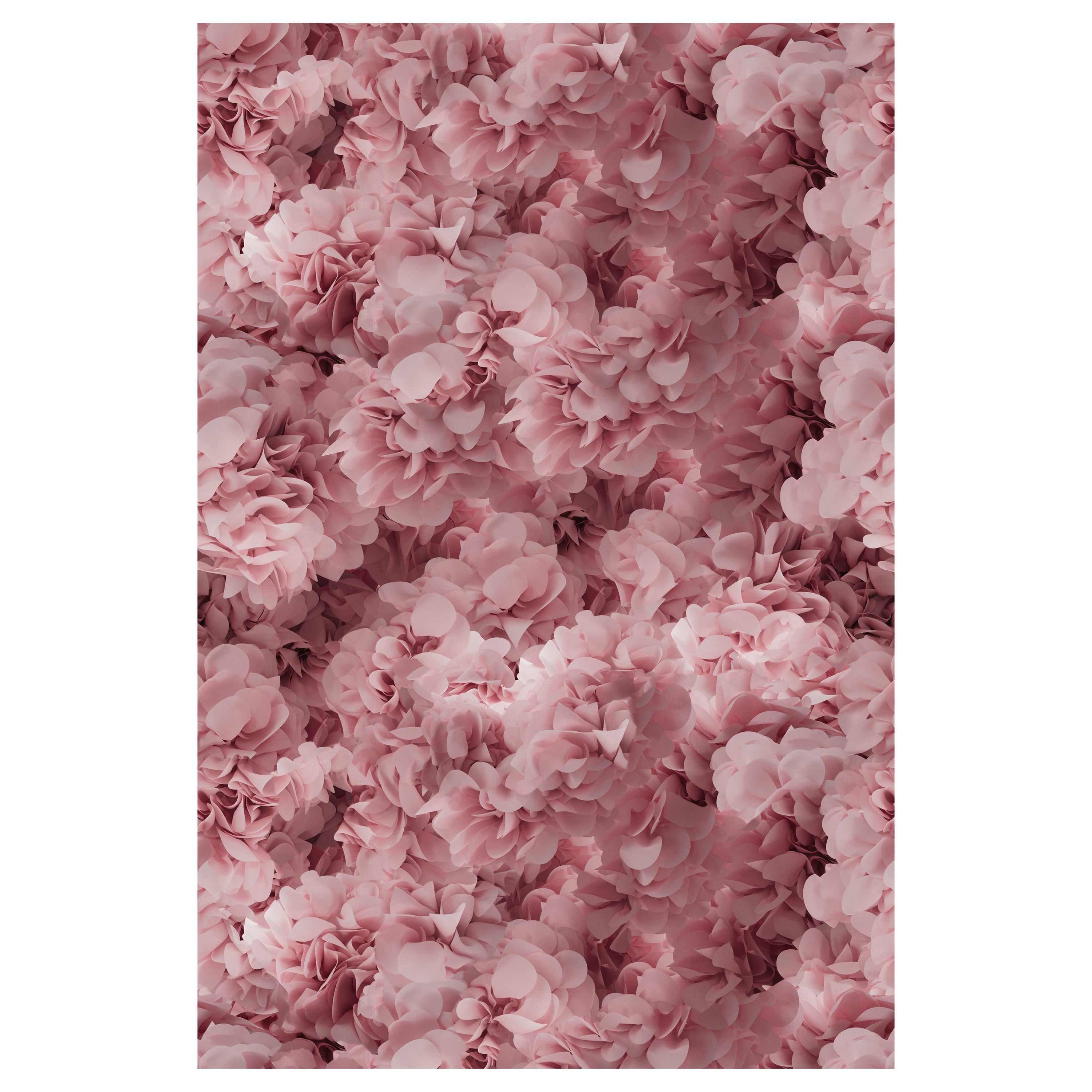Moooi - Petit tapis rectangulaire rose Hortensia en laine avec finition ourlet aveugle
