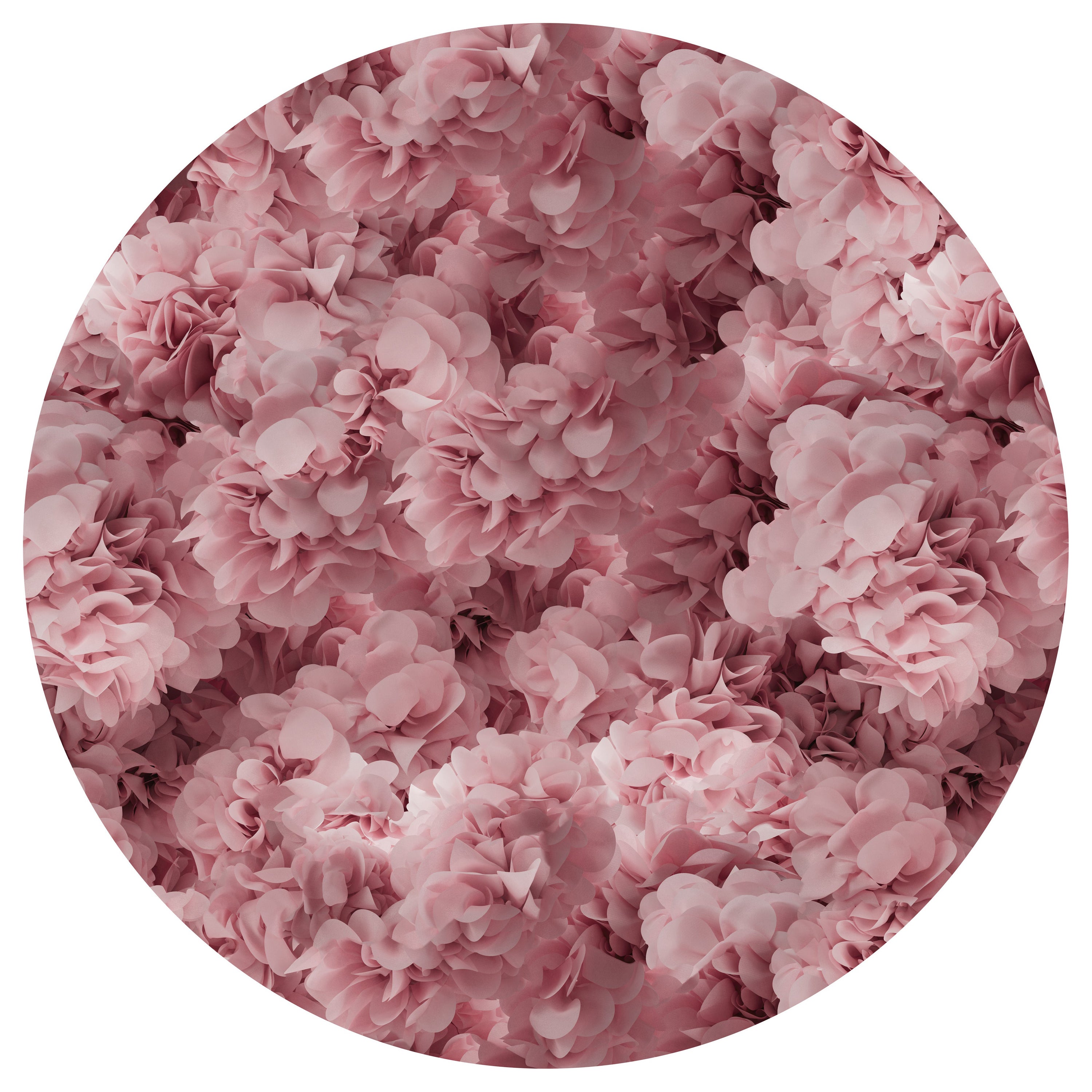 Petit tapis rond Moooi rose Hortensia en polyamide à poils bas d'Andrs Reisinger en vente