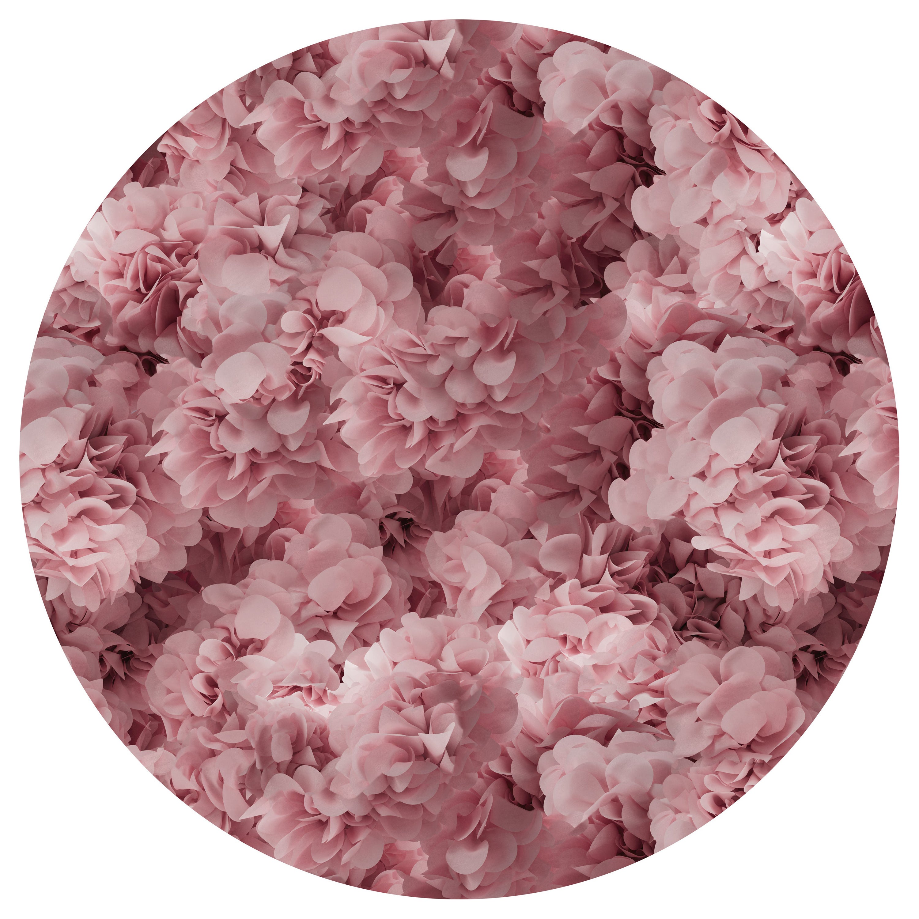 Moooi Small Hortensia Pink Round Rug in Wool with Blind Hem Finish For Sale