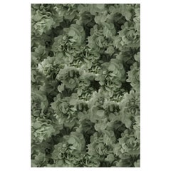 Moooi Small Hortensia Green Rectangle Rug in Wool with Blind Hem Finish