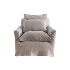 Slipcovered Donato Lounge Chair in Brevard Burlap Linen
