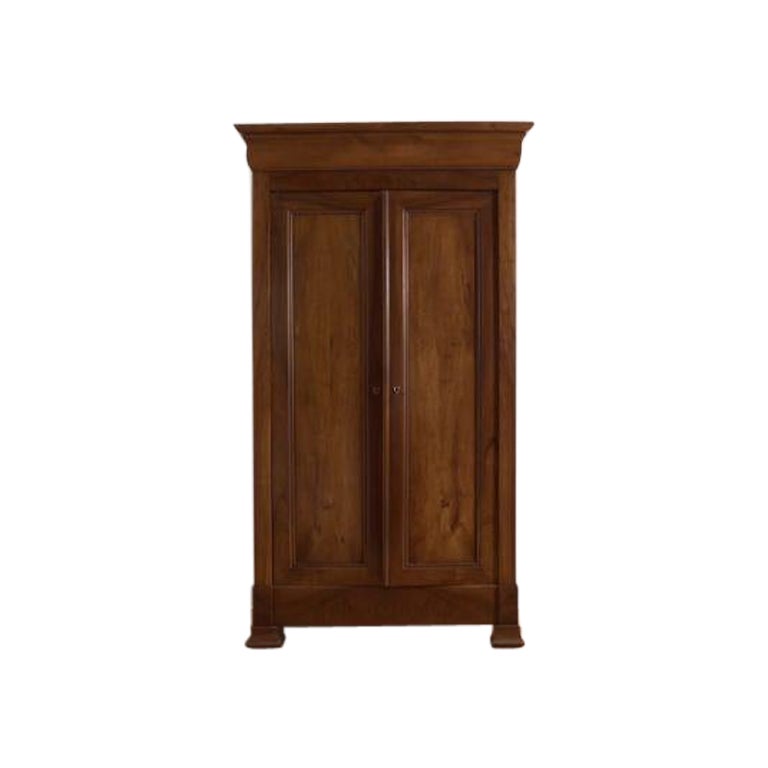 Louis Philippe French Cherry Armoire or Wardrobe, 1850s For Sale