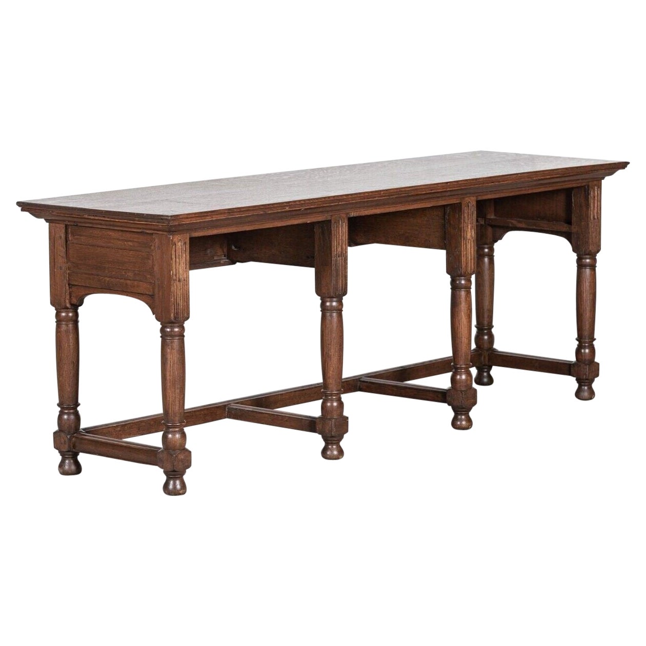 19thC English Oak Bank Cashiers Table For Sale