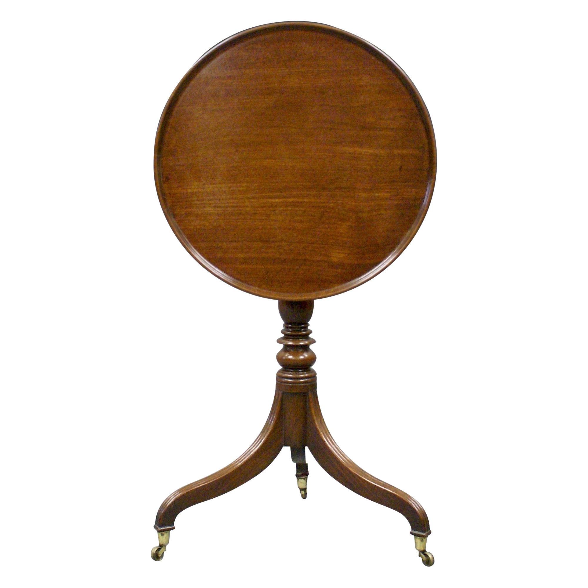 George III Period Mahogany Tray-Top Tripod Table For Sale