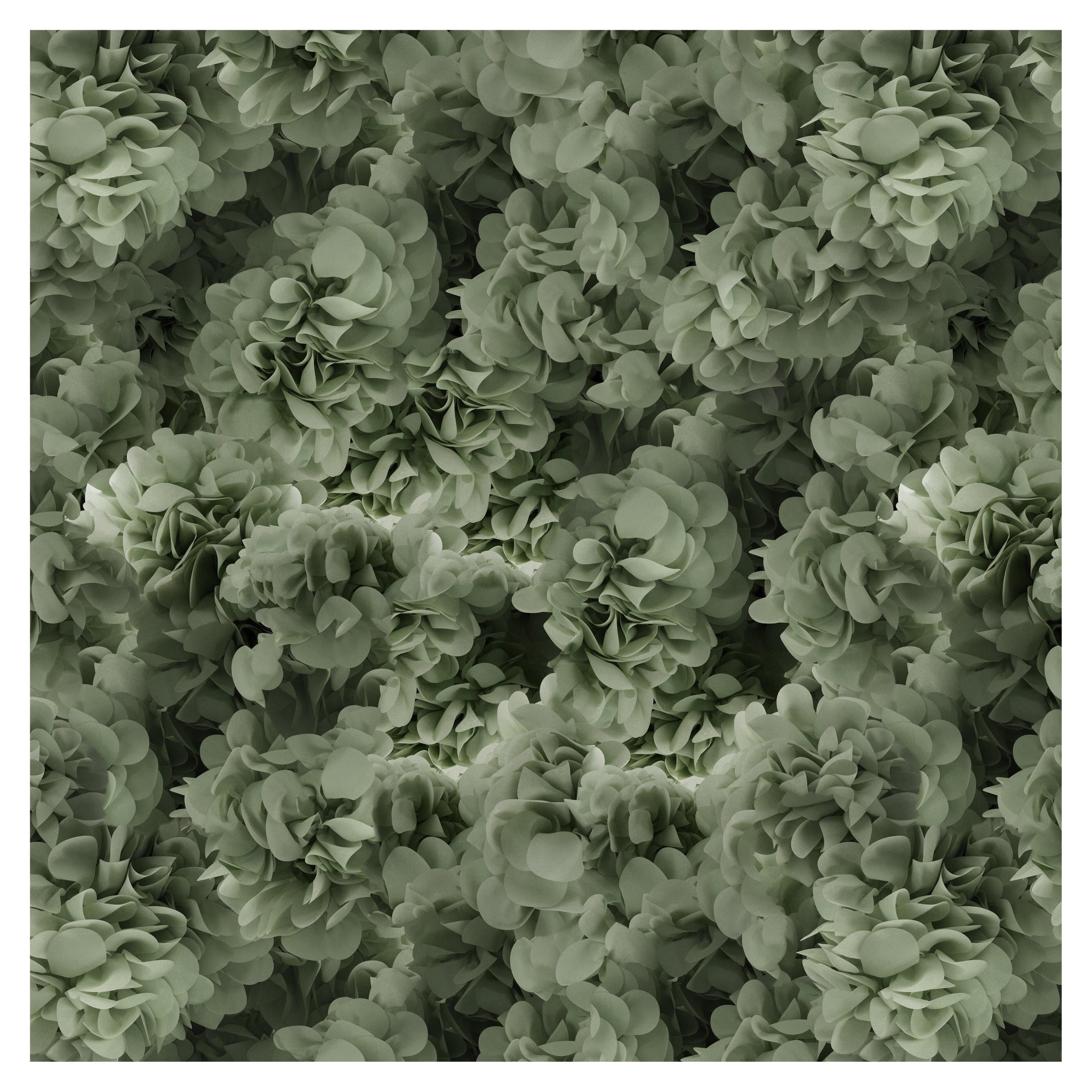 Tappeto quadrato Moooi Small Hortensia Green in morbido filato di poliammide, Andrés Reisinger