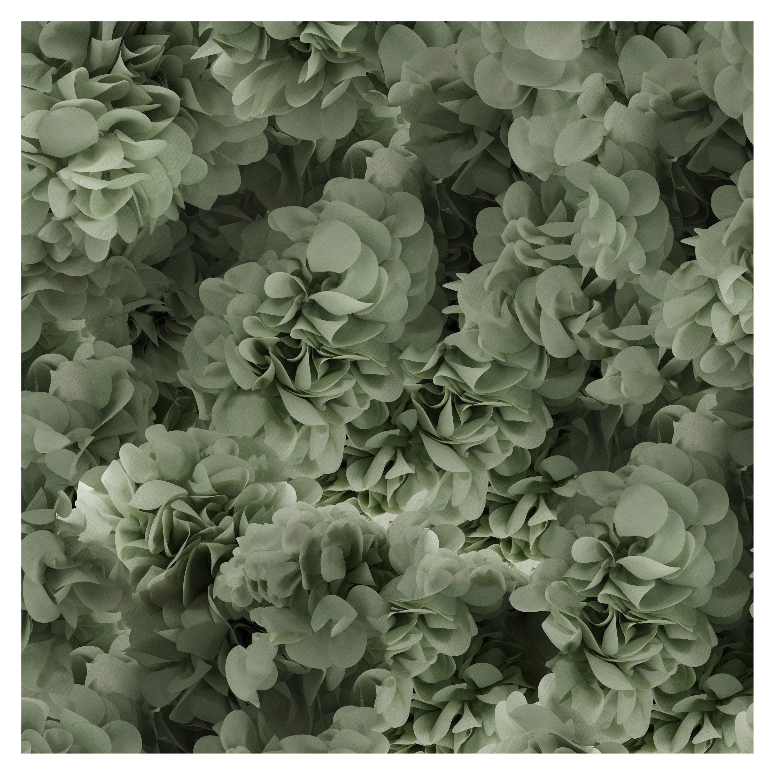 Moooi Alfombra cuadrada grande Hortensia verde de poliamida de hilo suave, Andrés Reisinger