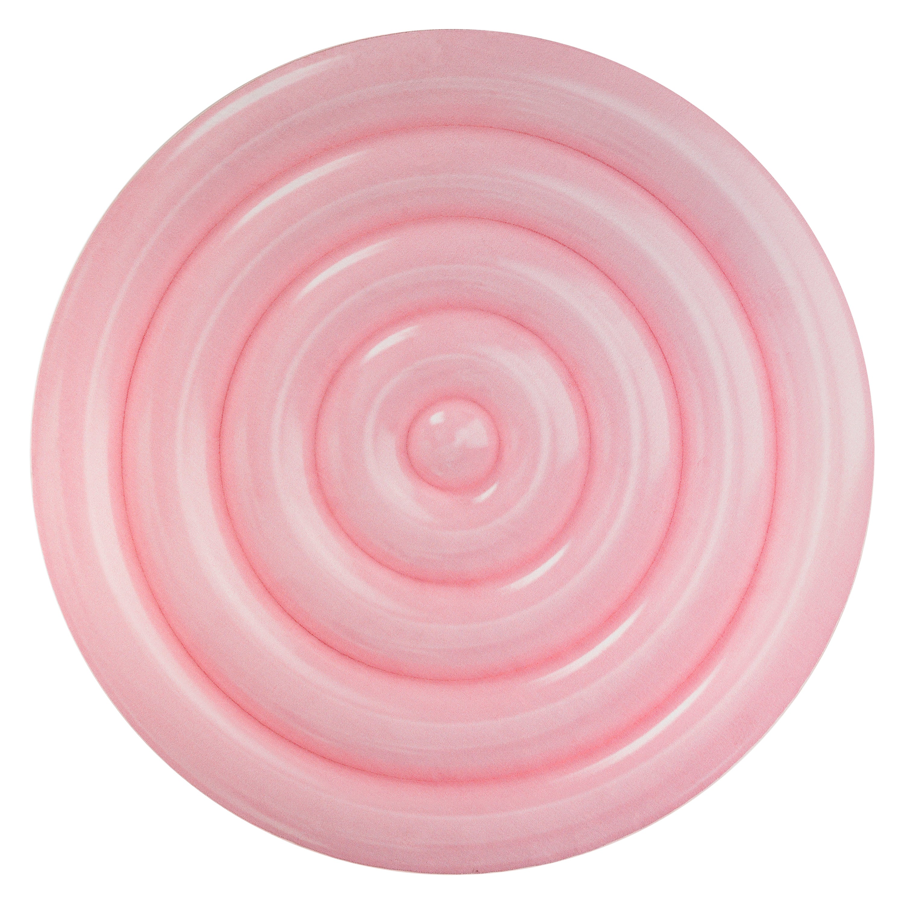 Kleiner Moooi Ripples-Teppich in Rosa mit tiefflächigem Polyamide von Andrés Reisinger