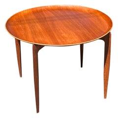 Danish Teak Sculpted Top Round Side Table by Illums Bolighus
