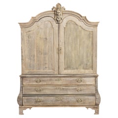 1800s, Dutch Bleached Oak Cabinet