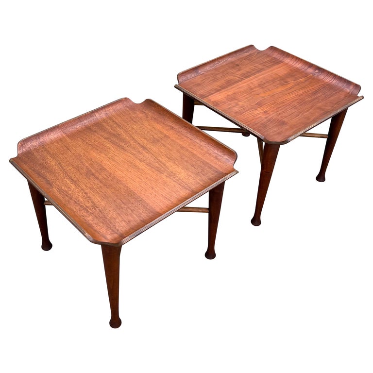 Pair of Mid-Century Lawrence Peabody Walnut Side / End Tables For Sale