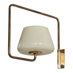 Maria Lindeman, Wall Light, Glass, Brass, Finland, 1950s