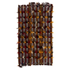 5.2x9.2 Ft Banded Tribal Kilim Flat-Weave Rug Revêtement de sol avec laine coton 