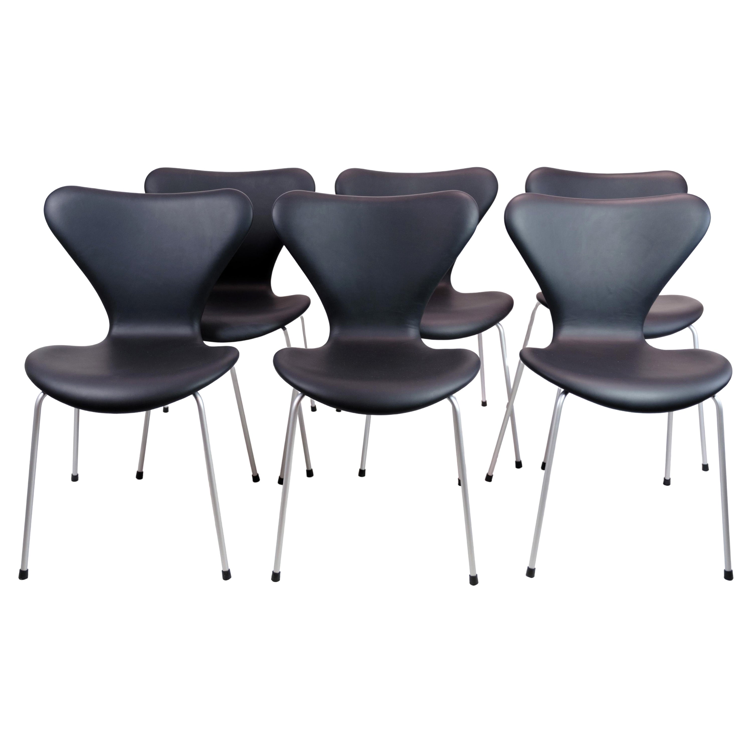 Set Of Six Series Seven Chairs Model 3107 By Arne Jacobsen For Fritz Hansen