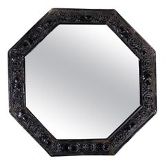 Mirror With Frame Made In Dark Wood From 1890s
