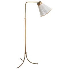 Josef Frank, Floor Lamp, Brass, Fabric, Svenskt Tenn, 1950s
