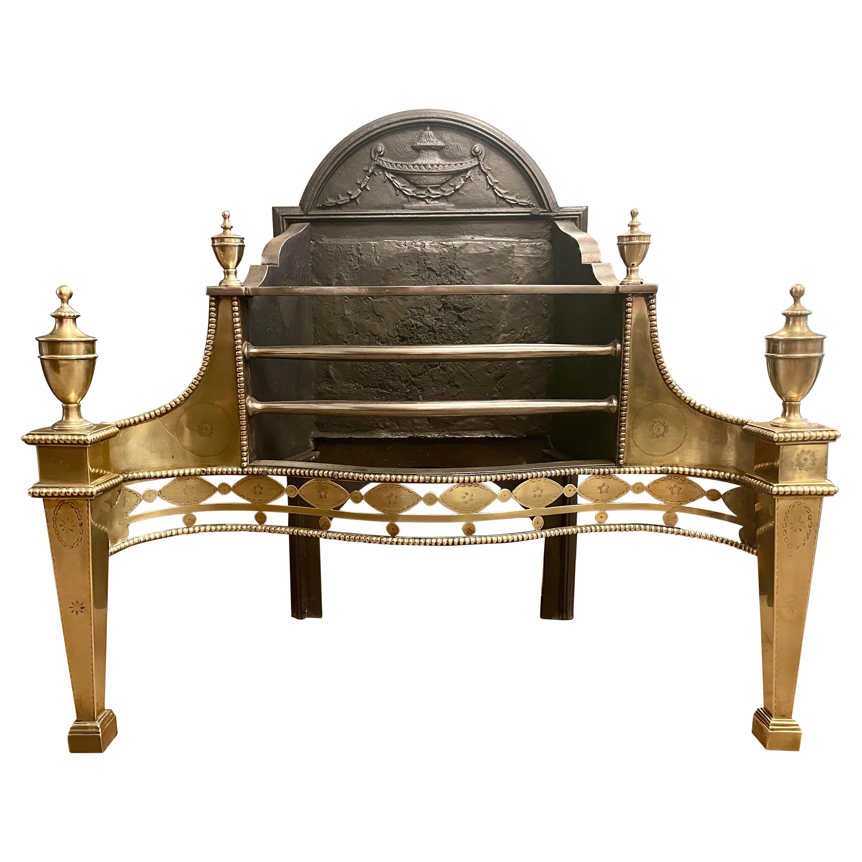 19th Century Adams Style Fire Grate by Thomas Elsley For Sale