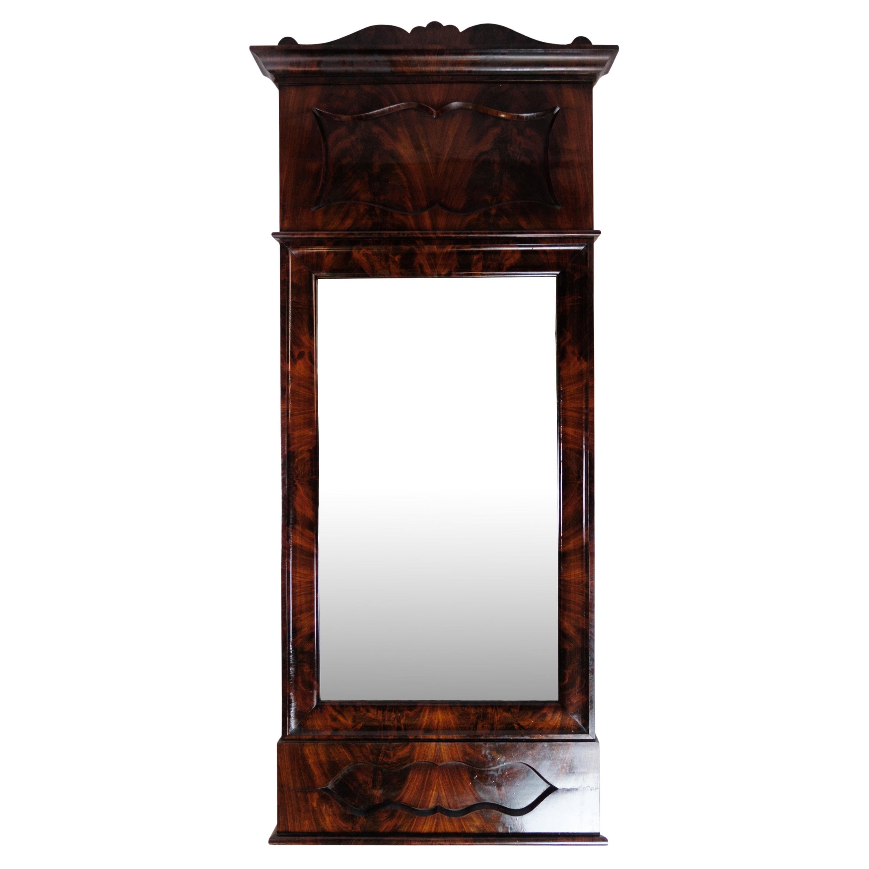 Antique Mirror, Mahogany, Late Empire, 1840 For Sale