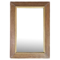 Antique Mirror With Frame Made In Oak & Gilding From 1920s