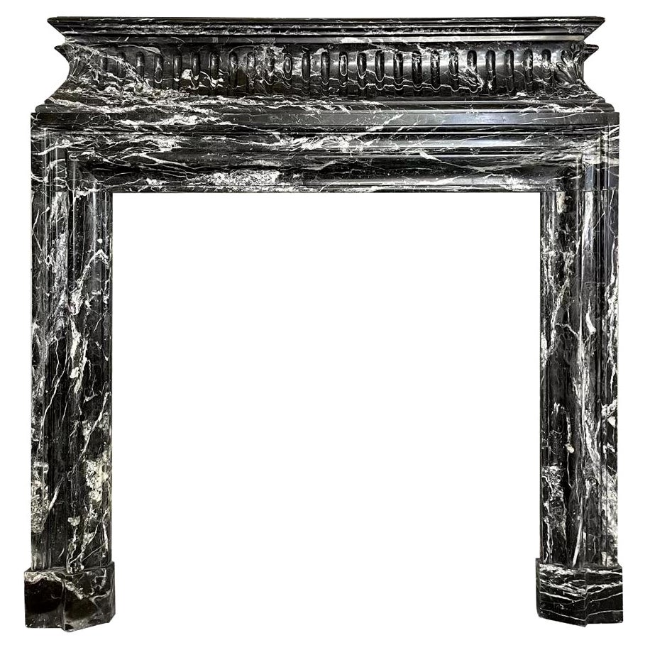 Antique Bolection De Versailles Marble Fireplace Mantel  For Sale