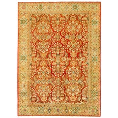 Antique Persian Sultanabad Oriental Carpet, Room Size, with Floral Elements